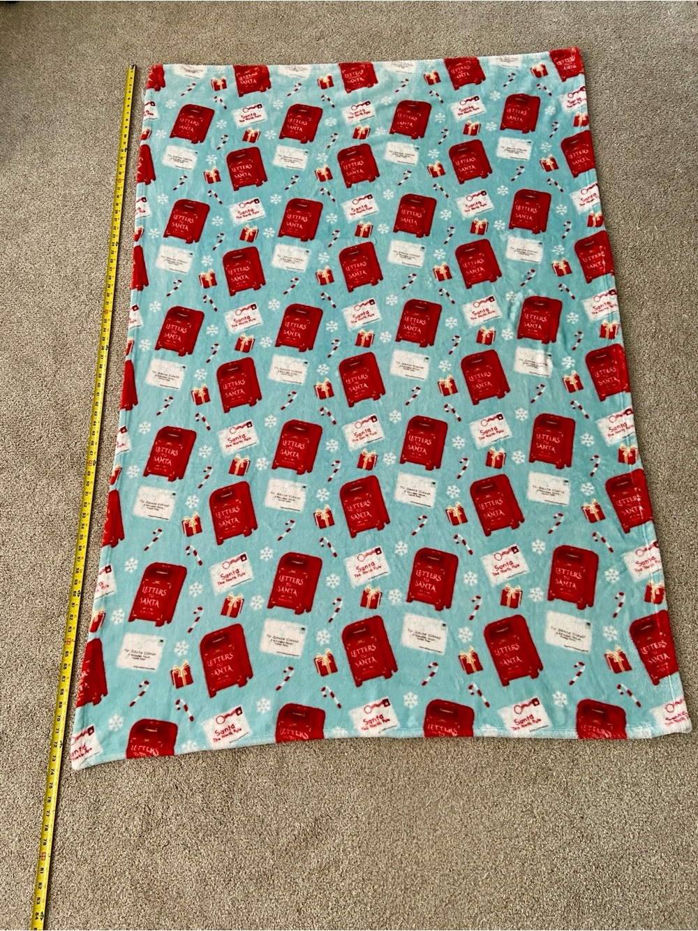 Christmas Letters to Santa Mailbox Plush Holiday Throw Blanket - Picture 7 of 10